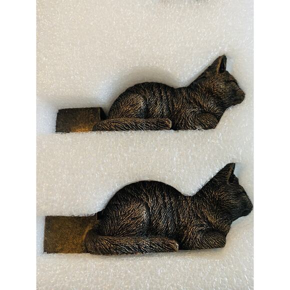 Set of 3 Potty Feet Bronze Color Sleeping Cat Plant Pot Risers - Picture 5 of 7
